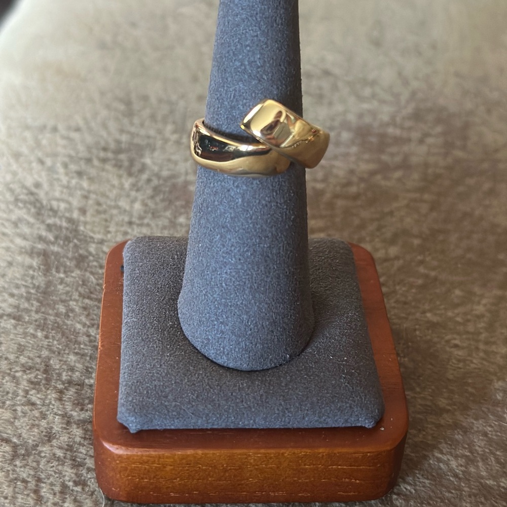 Gold Sculptural Bypass Ring
